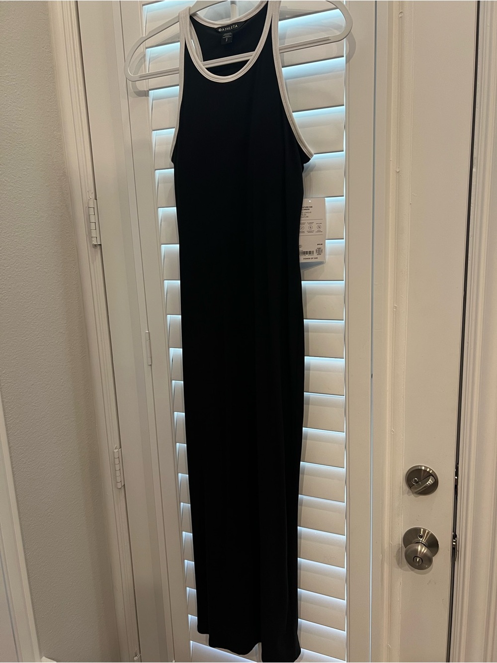 Athleta Black Maxi Tank Dress with White Trim